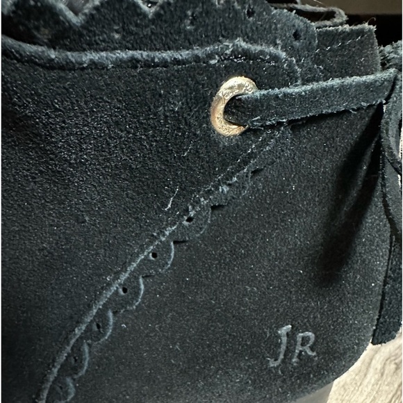 Jack‎ Rogers Women's Suede Leather Almond Toe Black Ankle Booties Size 8 - Picture 8 of 9